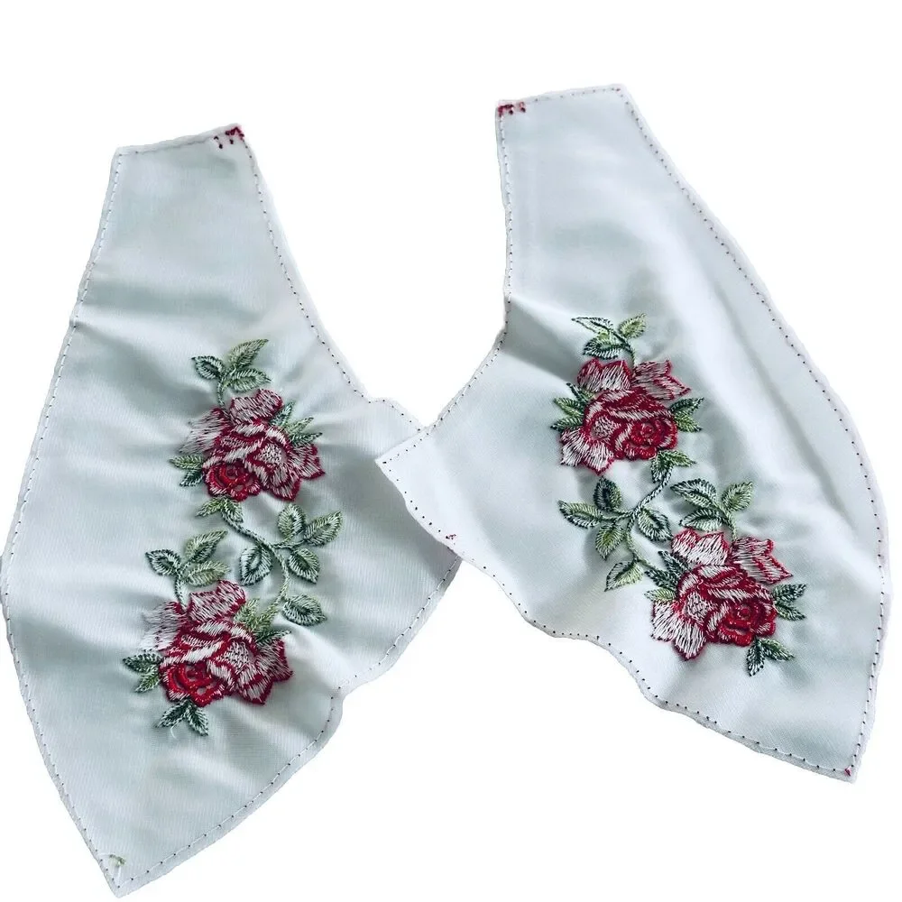 Vtg Embroidered Rose Collars for Sleepwear Lingerie Robes Pajamas Set of 10